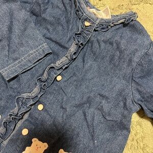 Vintage Kids Denim Jacket with Bear Design